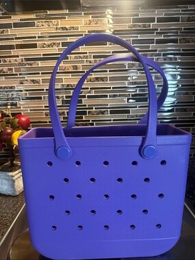 Purple Women’s Tote Bag - Minimal Perforated Design